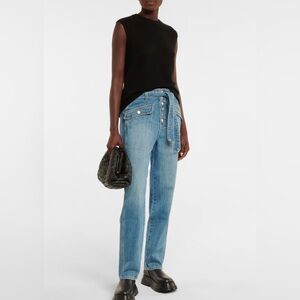 Veronica Beard Rinley High-Rise Cropped Jeans in Durango Wash Size 24